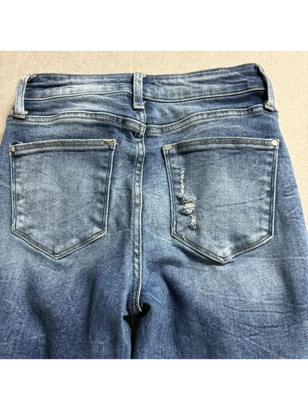 Petra 153 Distressed Flare Jeans Tag 3 Fits Like 26X28 Y2K Stretch Denim - Picture 10 of 10